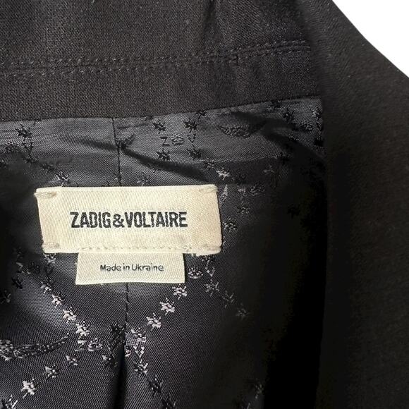ZADIG & VOLTAIRE Studded Black Panther Jacket Rhinestone Blazer - Picture 4 of 9